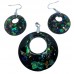 Iridescent earrings and medallion set