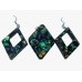 Iridescent earrings and medallion set